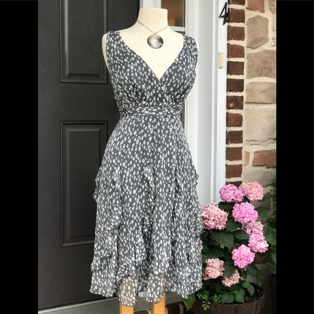 Sassy Polka Dot Ruffled Dress XS sheer with lining - Picture 8 of 8
